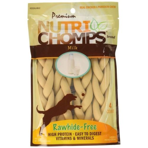 Premium Nutri Chomps Milk Flavor Braid Dog Chews - Small - 4 count Premium Nutri Chomps Milk Flavor Braid Dog Chews - Small - 4 count
